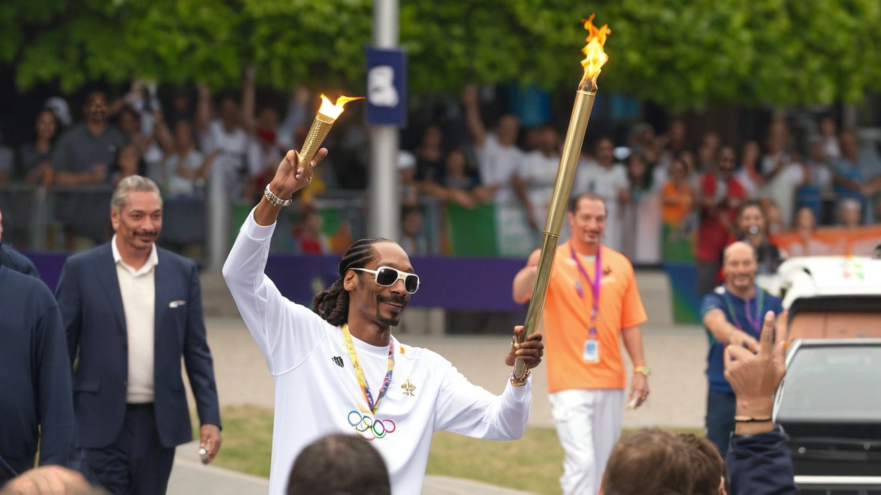 Snoop Dogg Brilha no Revezamento da Tocha Olímpica antes da Abertura dos Jogos de 2024